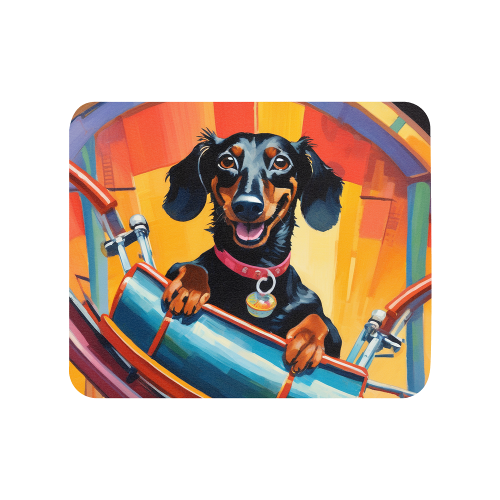 PugMug Custom Black Dachshund Mouse Pad