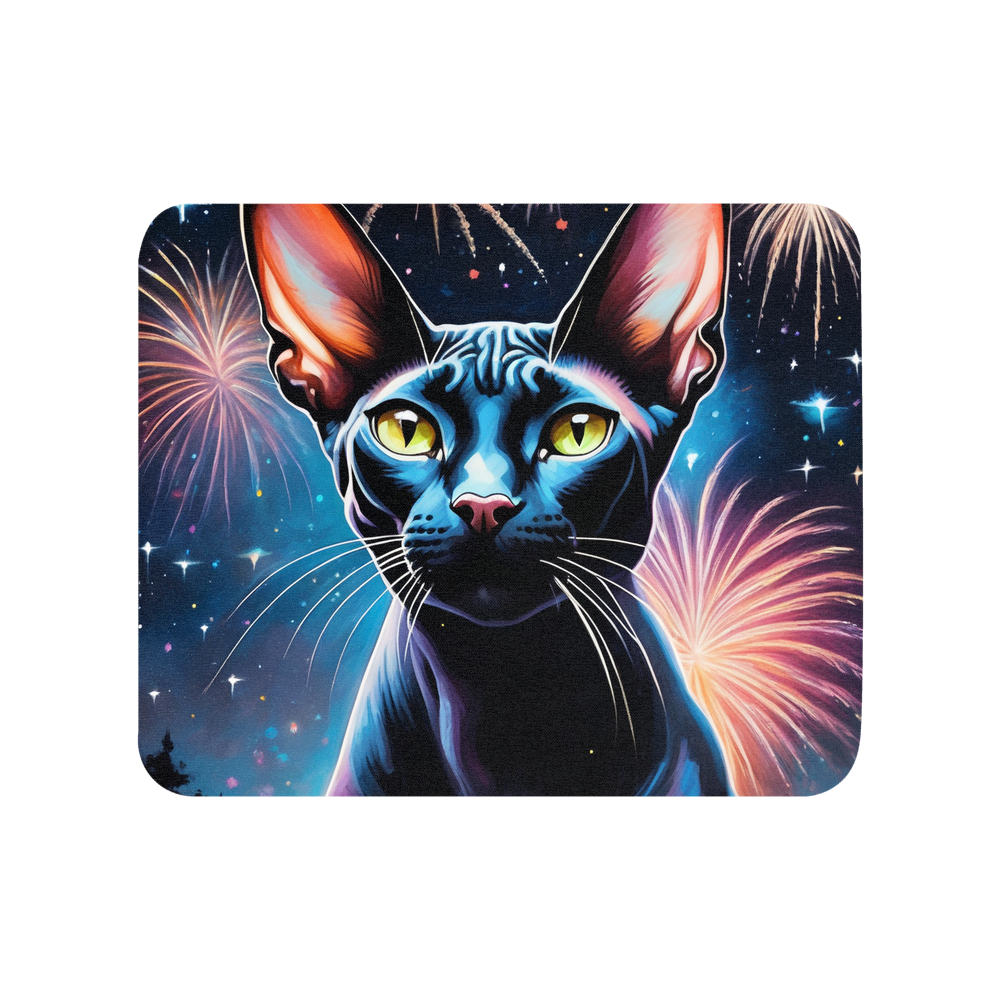 PugMug Custom Black Sphynx Cat Mouse Pad