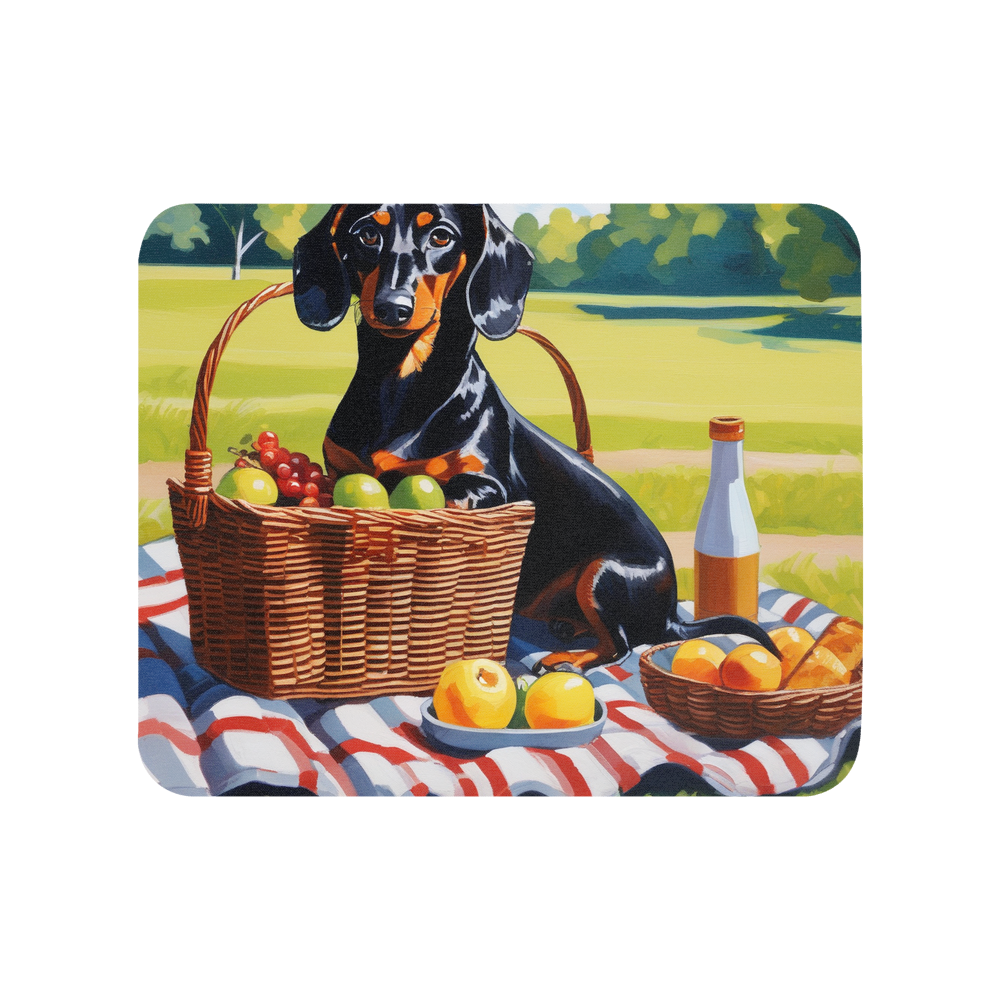 PugMug Custom Black Dachshund Mouse Pad