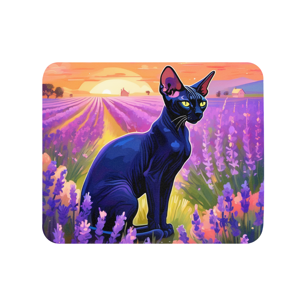 PugMug Custom Black Sphynx Cat Mouse Pad