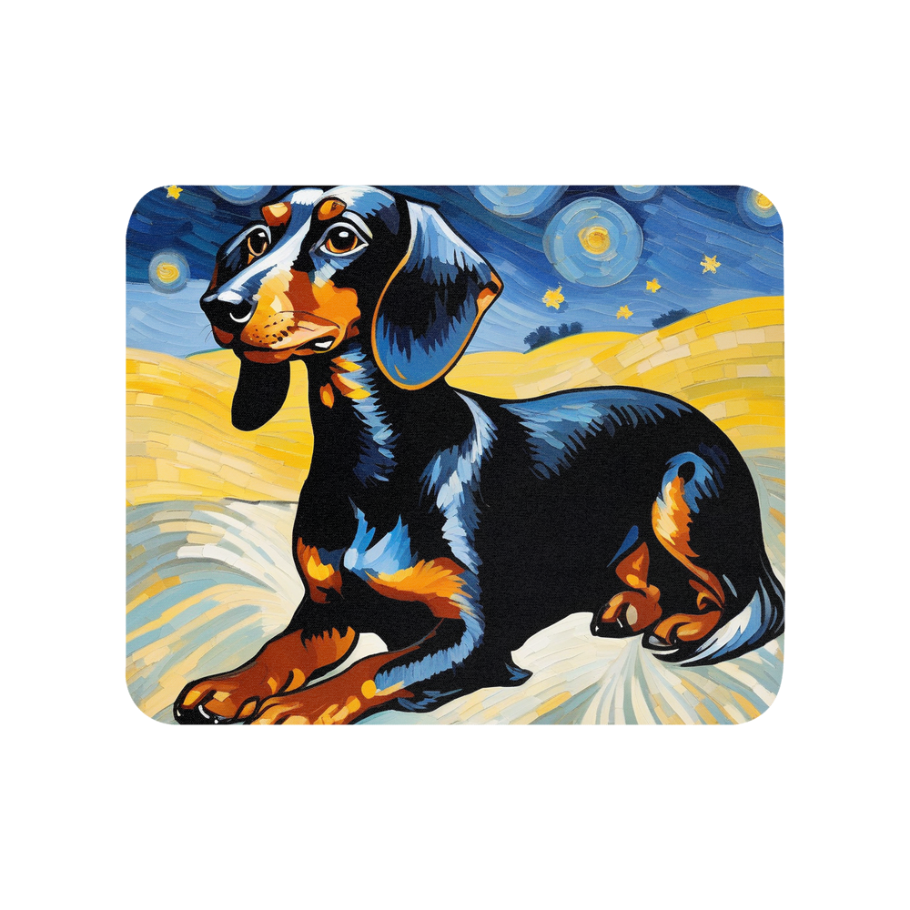 PugMug Custom Black Dachshund Mouse Pad
