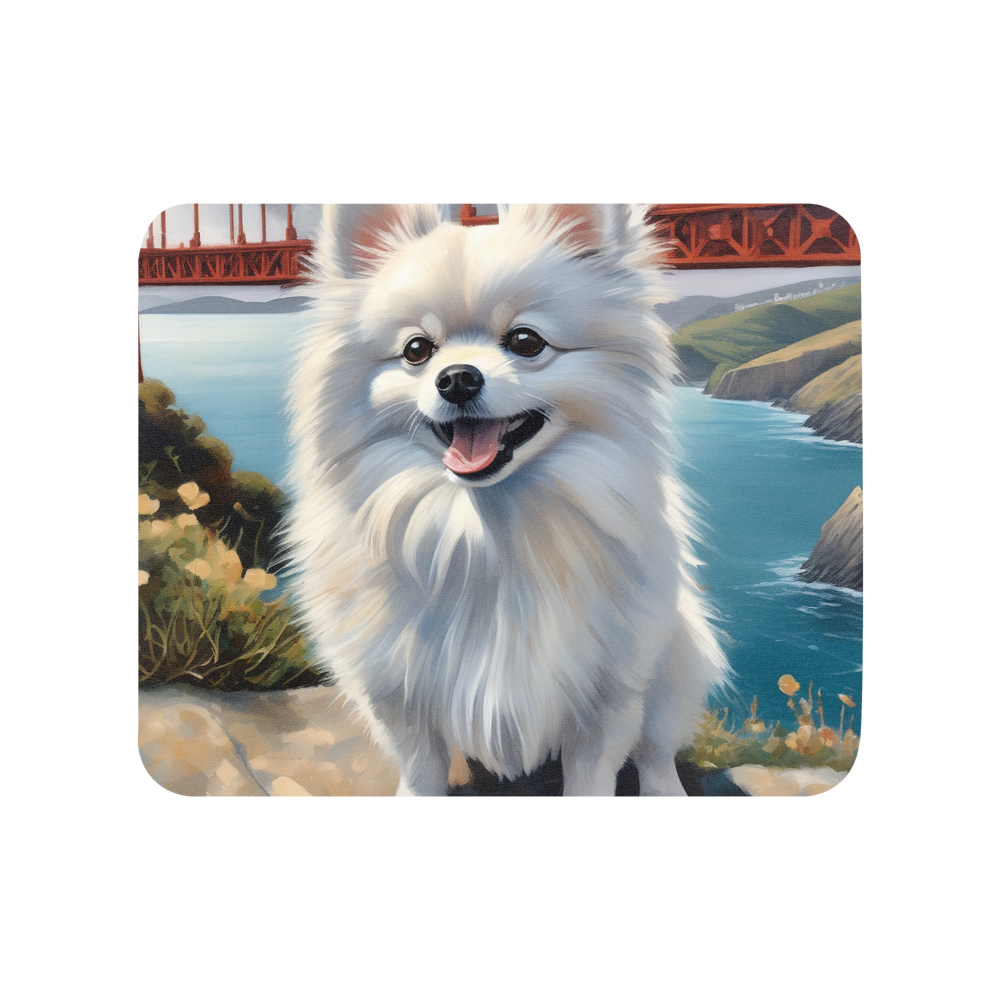 PugMug Custom White Pomeranian Mouse Pad