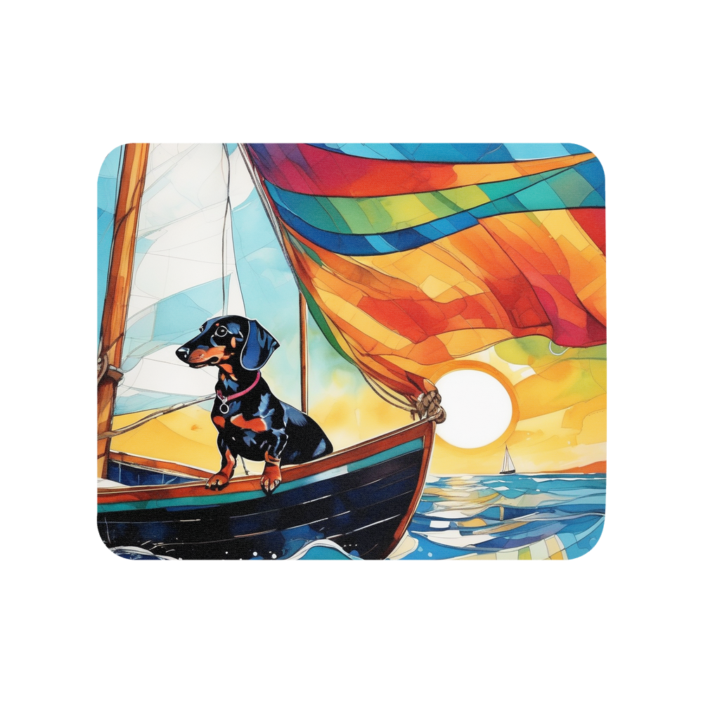 PugMug Custom Black Dachshund Mouse Pad