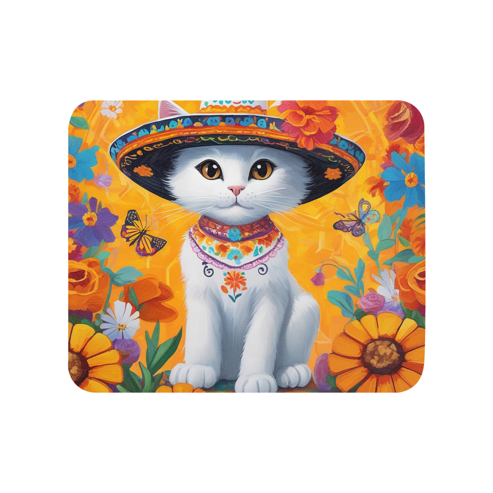 PugMug Custom White Companion Cat Mouse Pad