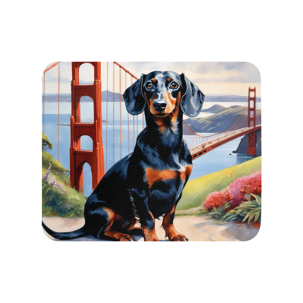 PugMug Custom Black Dachshund Mouse Pad