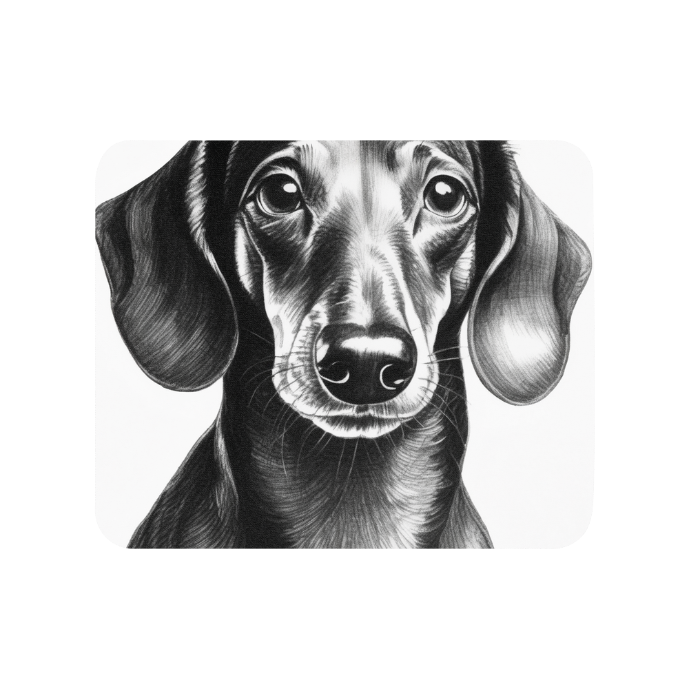 PugMug Custom Black Dachshund Mouse Pad