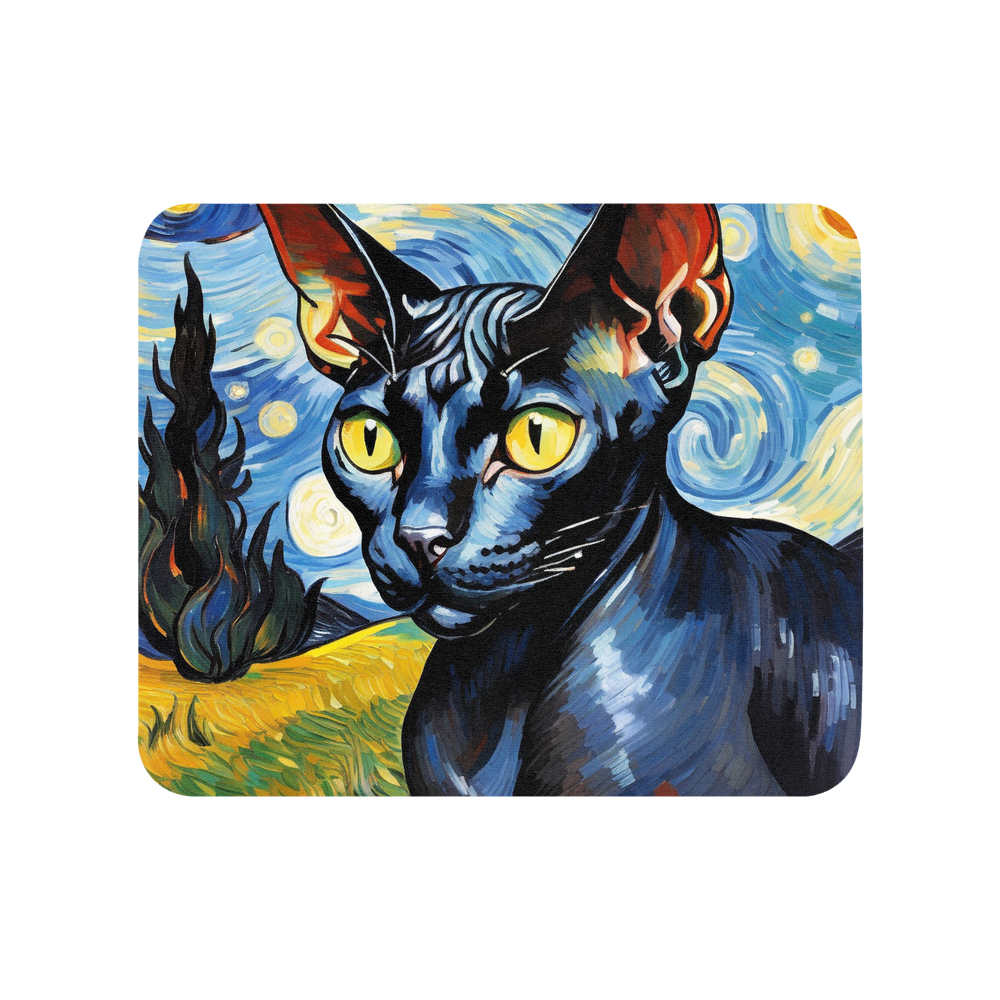 PugMug Custom Black Sphynx Cat Mouse Pad