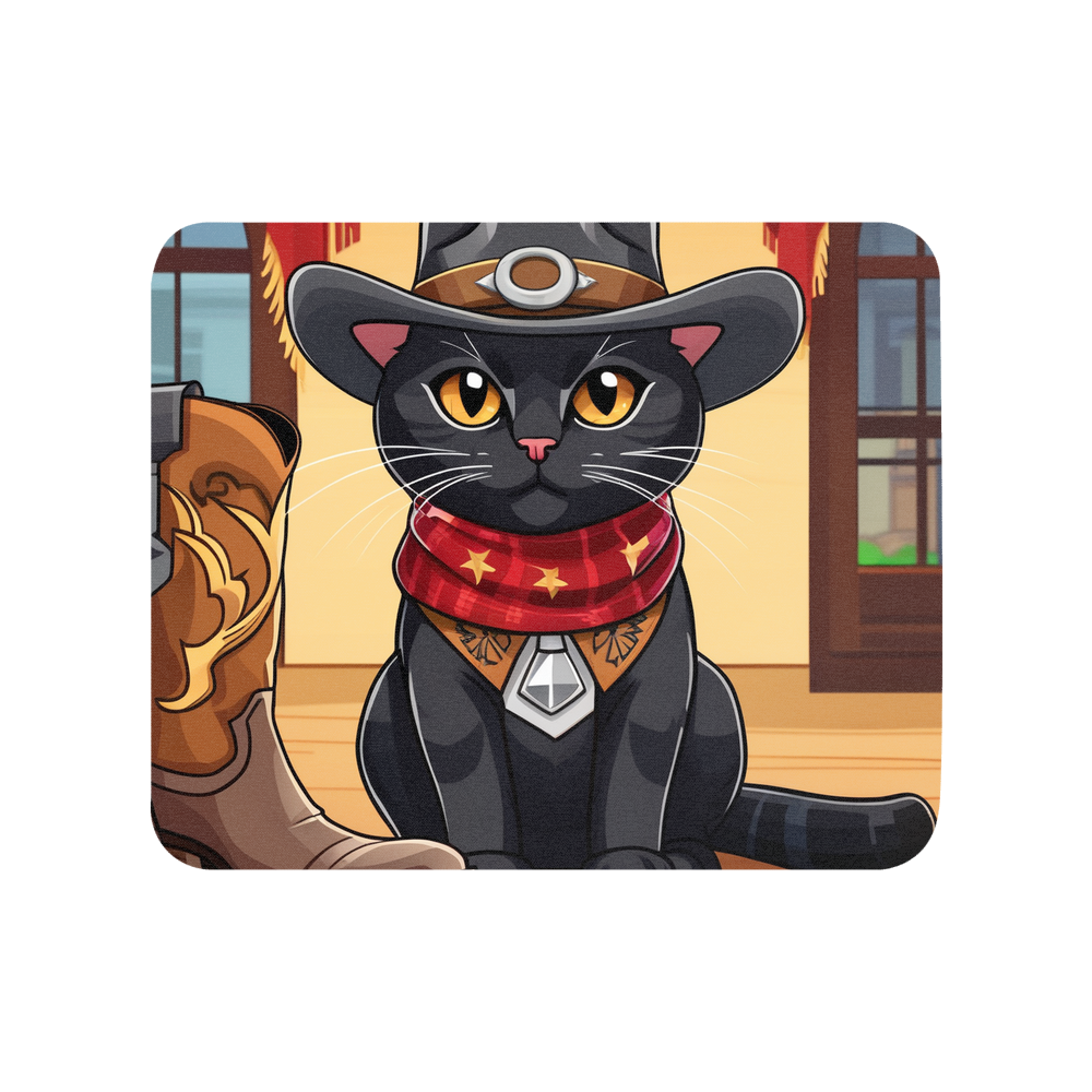 PugMug Custom Black American Shorthair Cat Mouse Pad