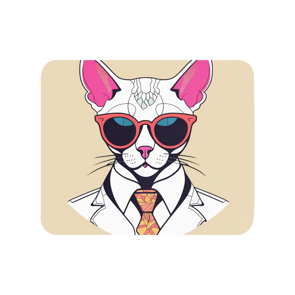 PugMug Custom White Devon Rex Cat Mouse Pad