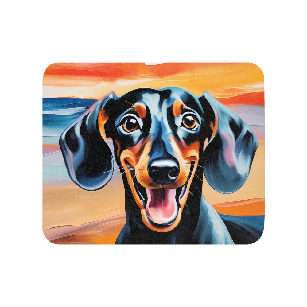 PugMug Custom Black Dachshund Mouse Pad