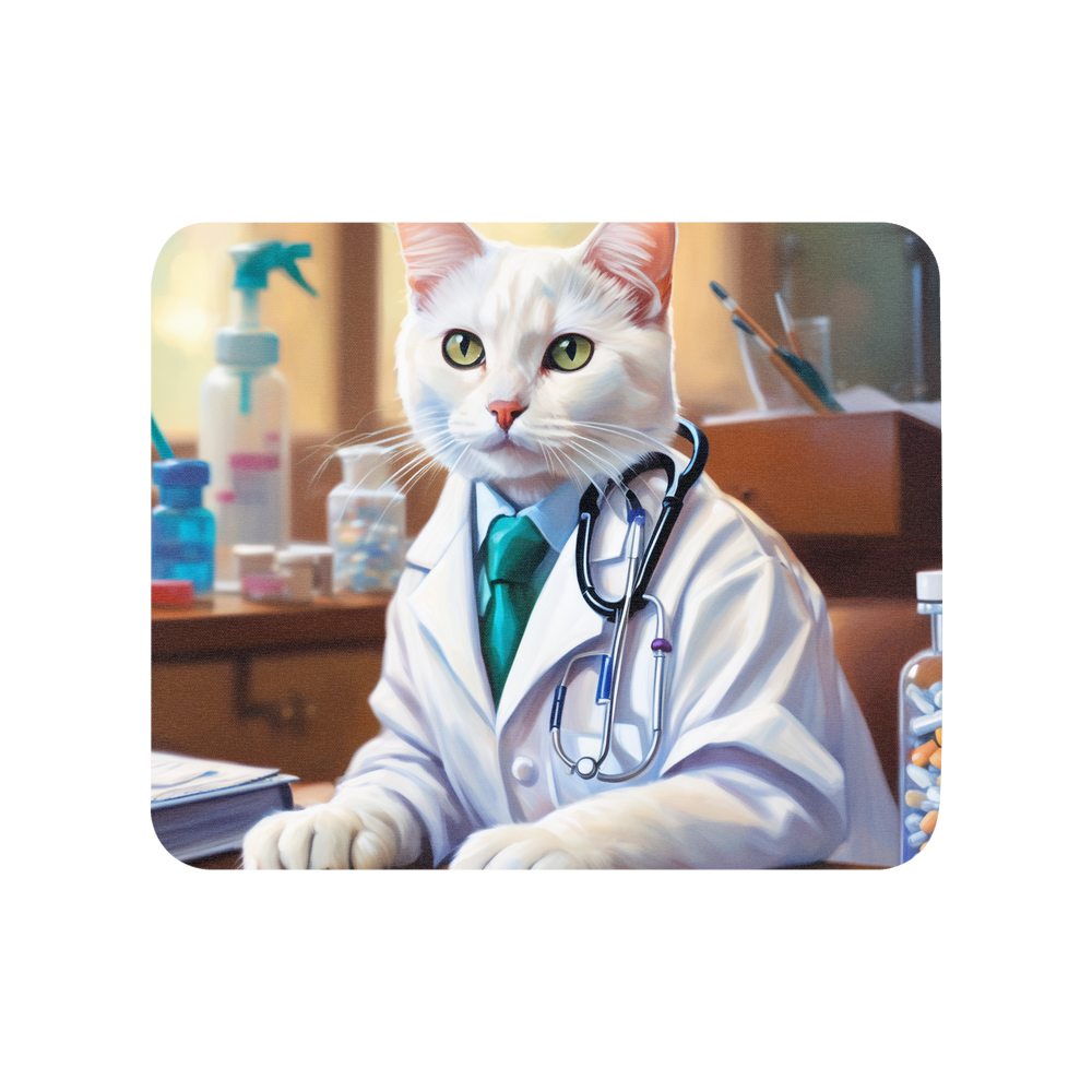 PugMug Custom White Companion Cat Mouse Pad