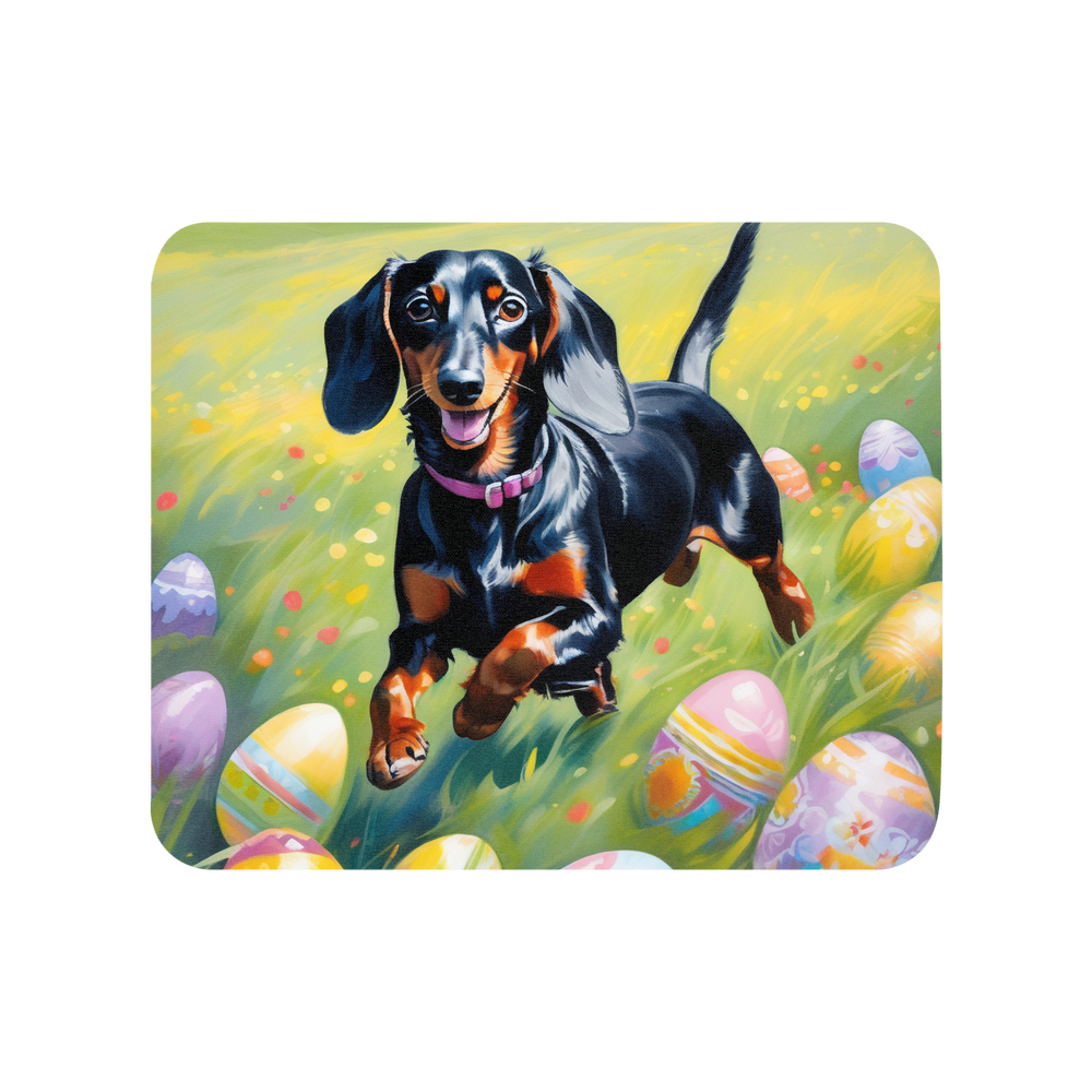 PugMug Custom Black Dachshund Mouse Pad