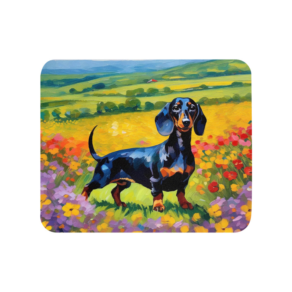 PugMug Custom Black Dachshund Mouse Pad