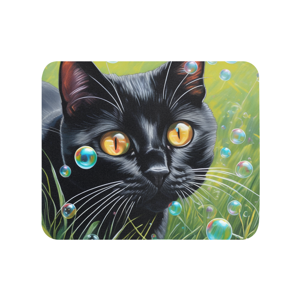 PugMug Custom Black American Shorthair Cat Mouse Pad