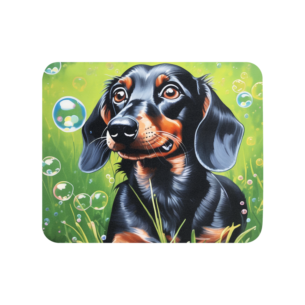 PugMug Custom Black Dachshund Mouse Pad