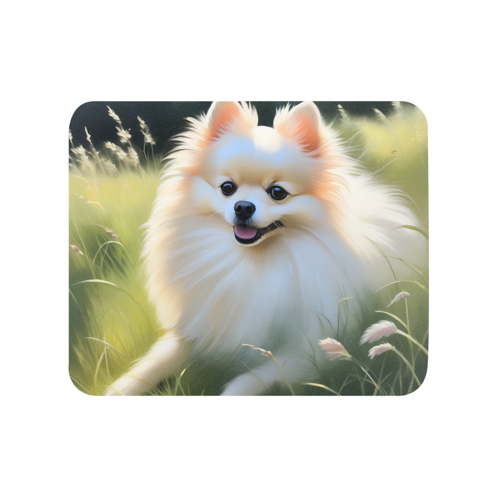 PugMug Custom White Pomeranian Mouse Pad