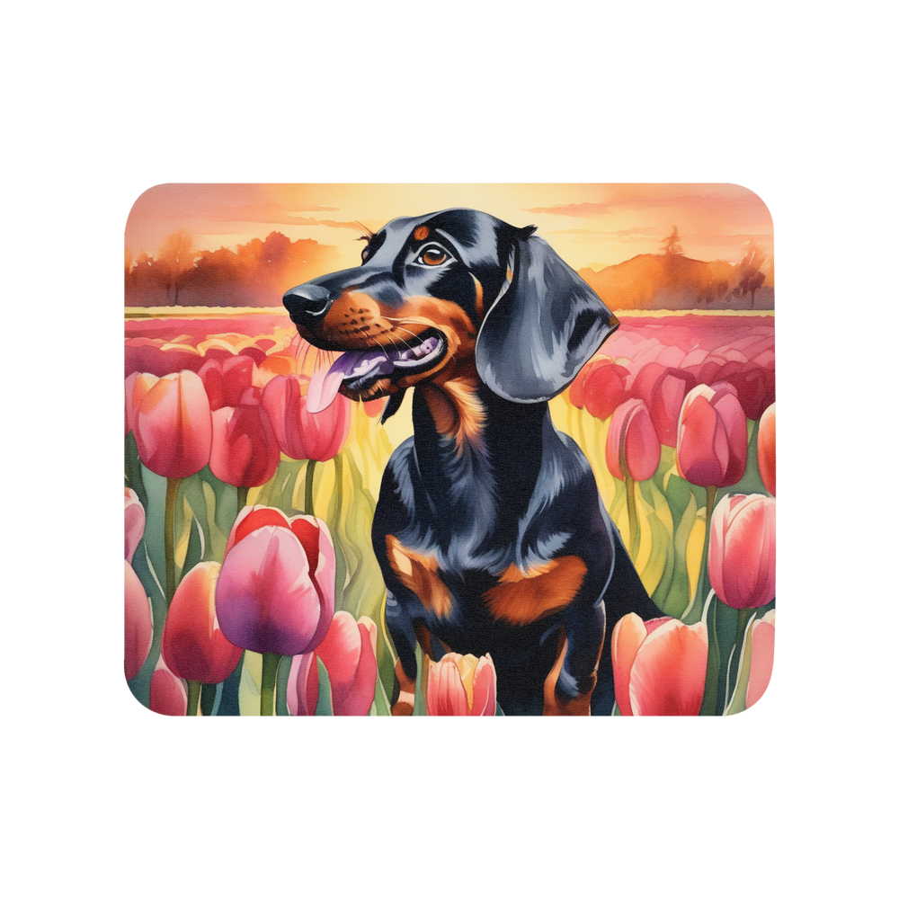 PugMug Custom Black Dachshund Mouse Pad
