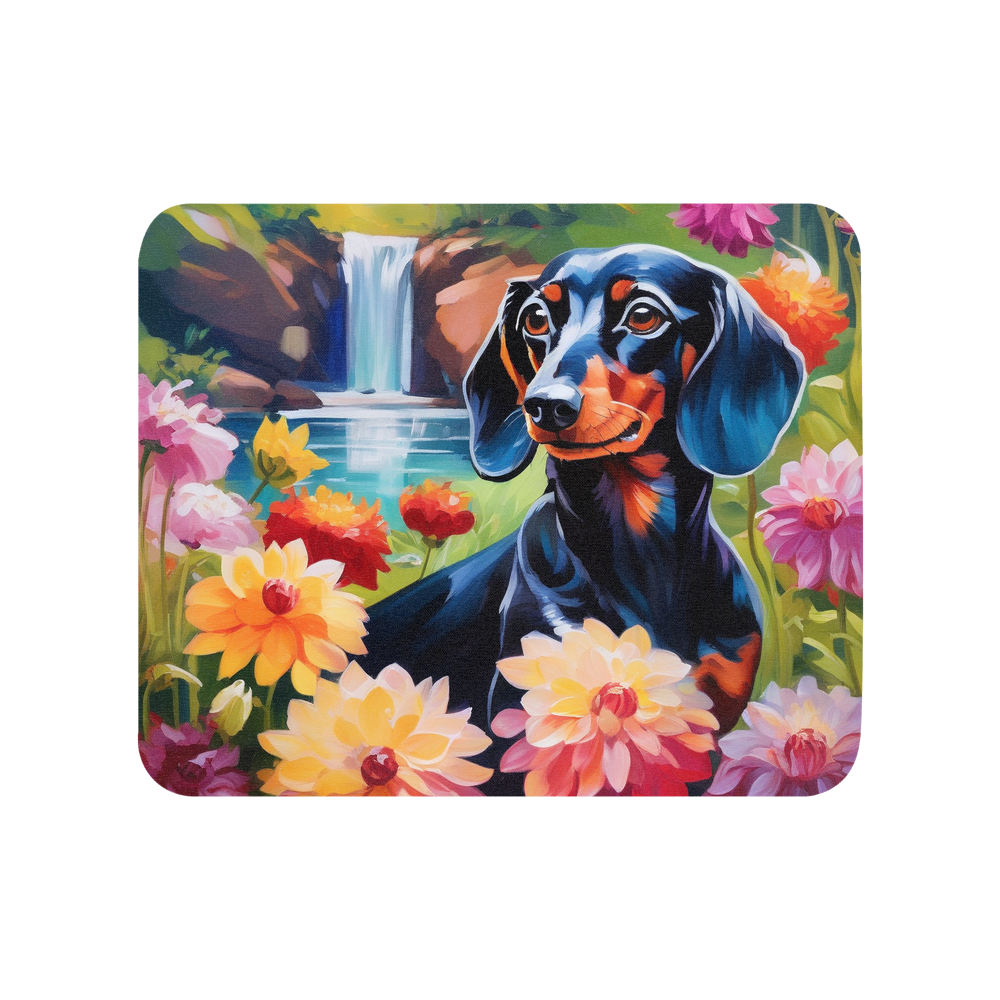PugMug Custom Black Dachshund Mouse Pad
