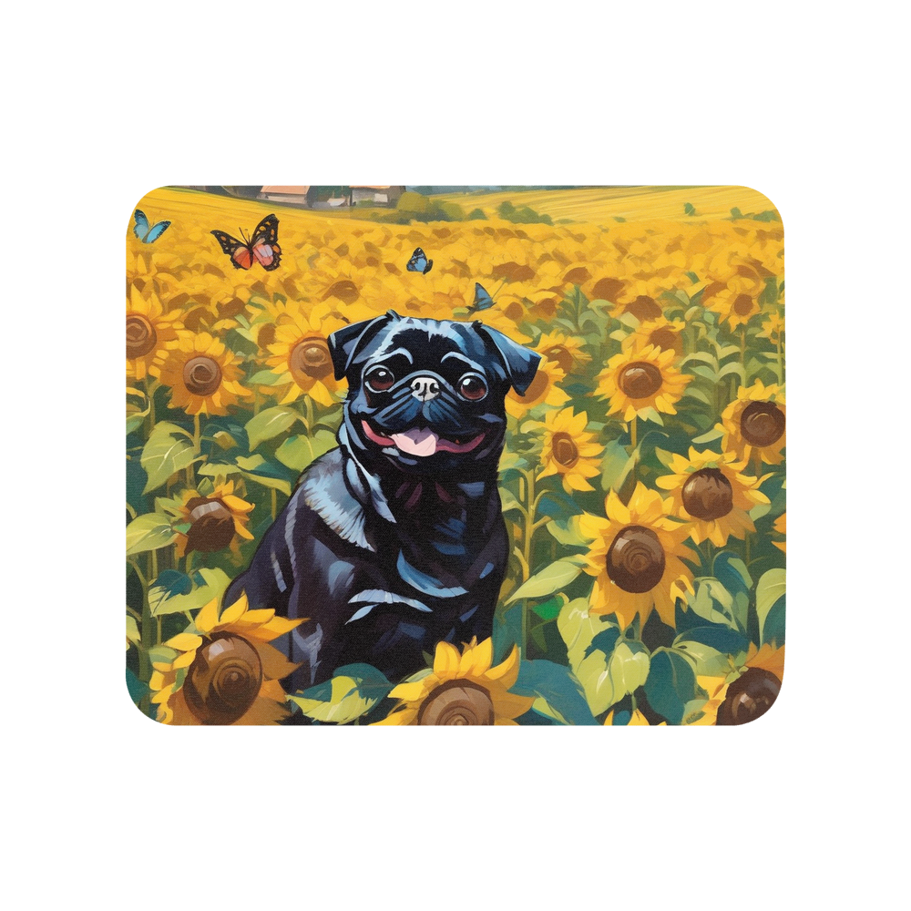 PugMug Custom Black Pug Mouse Pad