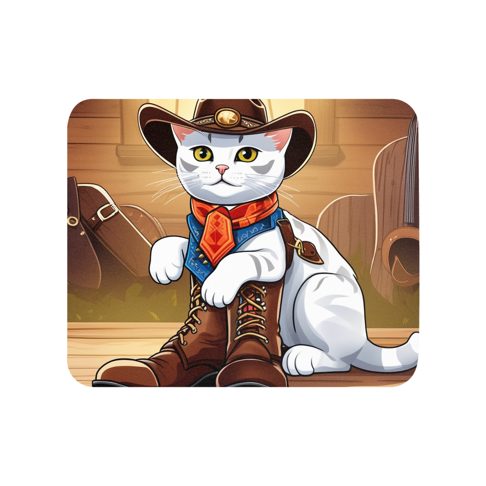 PugMug Custom White American Shorthair Cat Mouse Pad