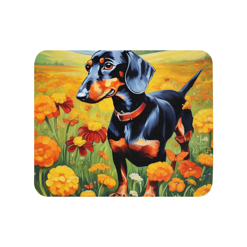PugMug Custom Black Dachshund Mouse Pad