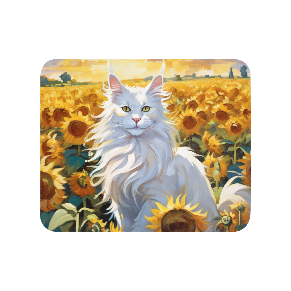 PugMug Custom White Maine Coon Cat Mouse Pad