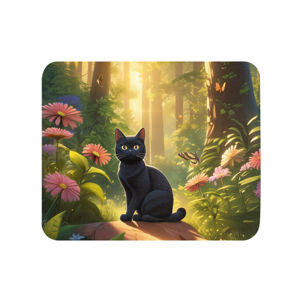 PugMug Custom Black American Shorthair Cat Mouse Pad