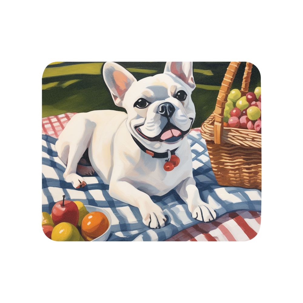 PugMug Custom White French Bulldog Mouse Pad
