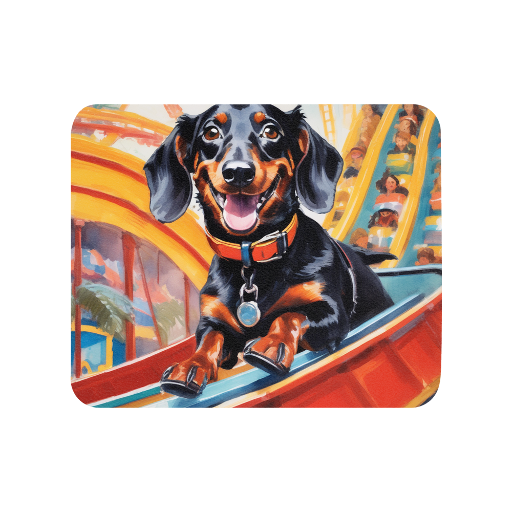 PugMug Custom Black Dachshund Mouse Pad