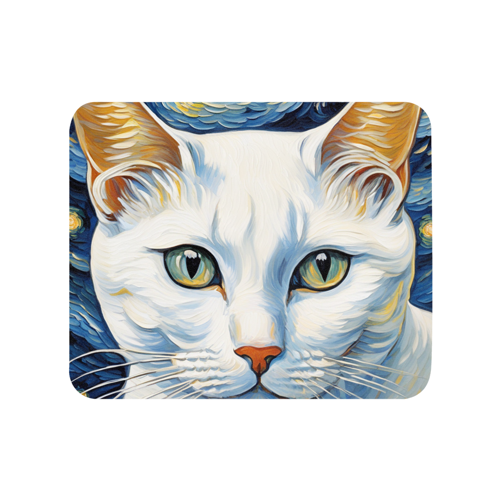 PugMug Custom White American Shorthair Cat Mouse Pad