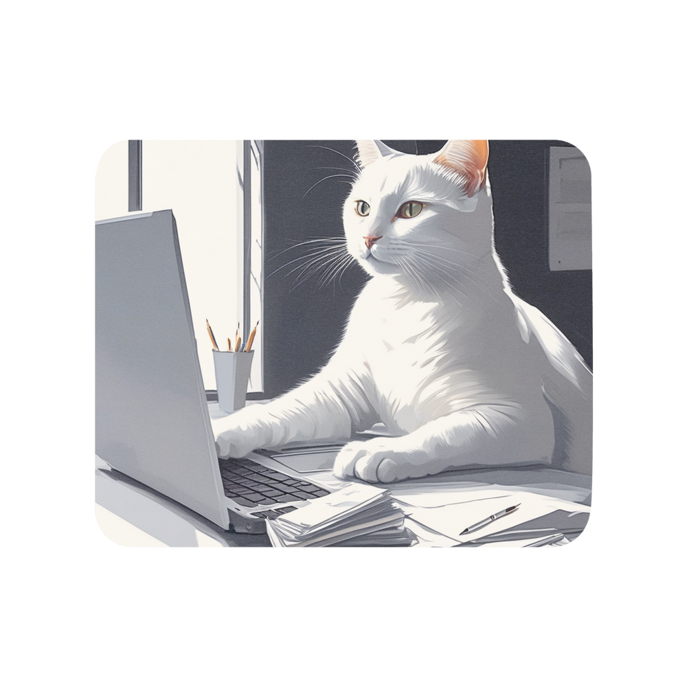 PugMug Custom White Companion Cat Mouse Pad