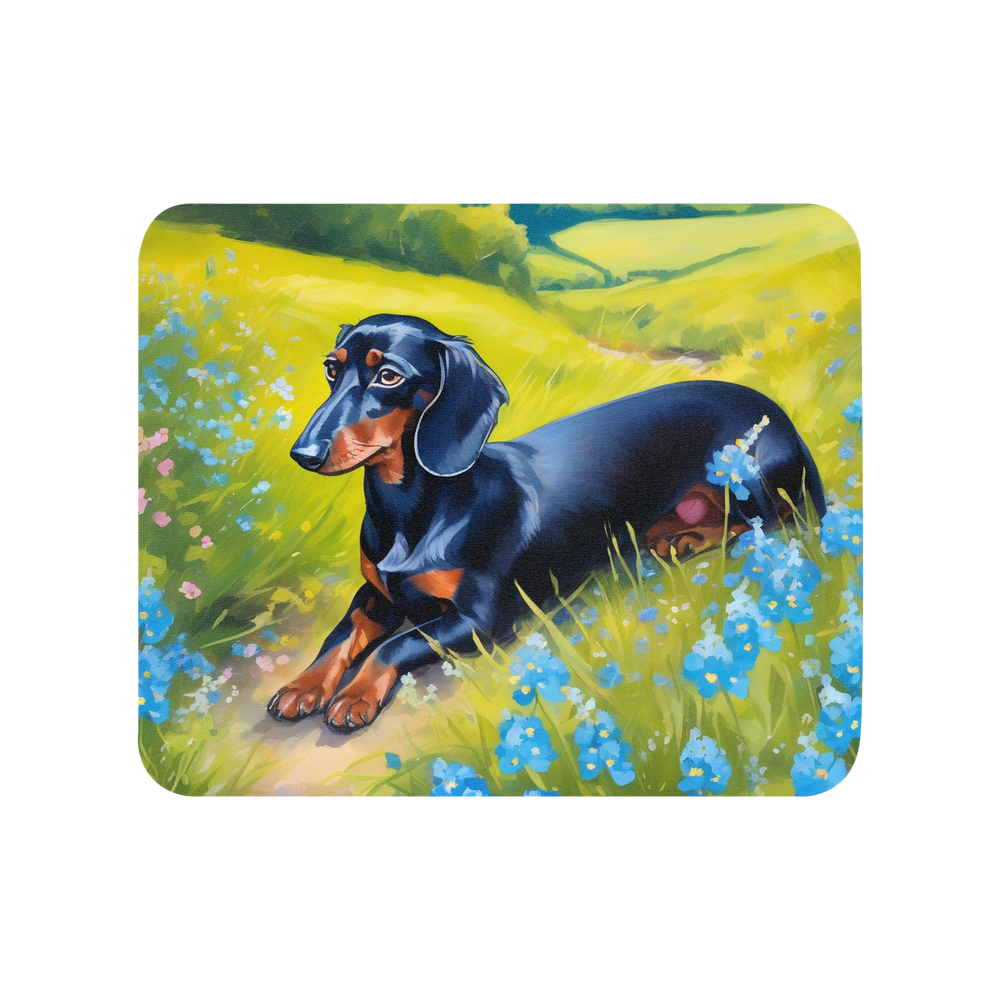 PugMug Custom Black Dachshund Mouse Pad