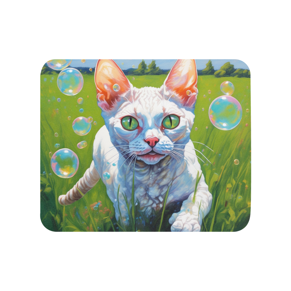 PugMug Custom White Devon Rex Cat Mouse Pad
