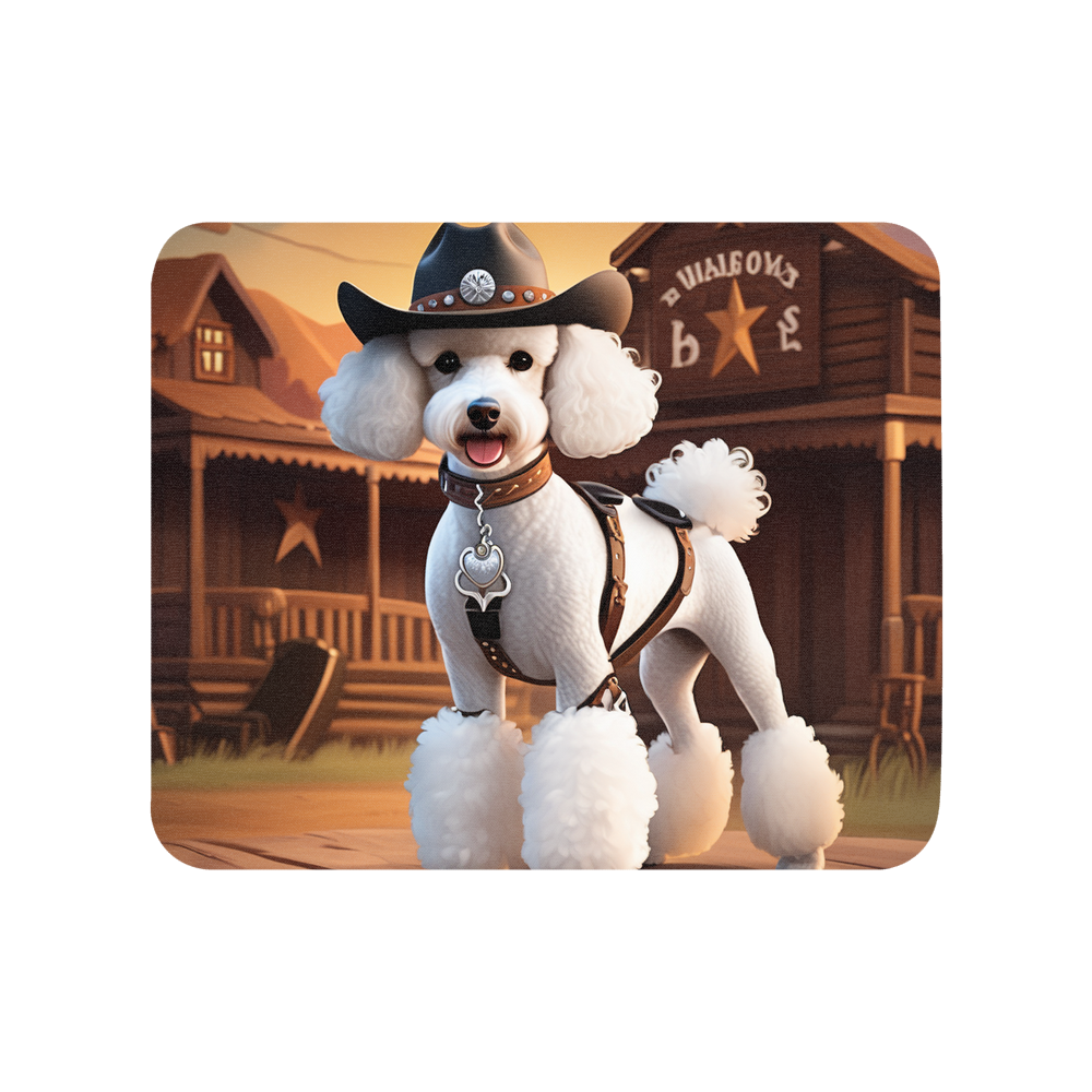 PugMug Custom White Poodle Mouse Pad