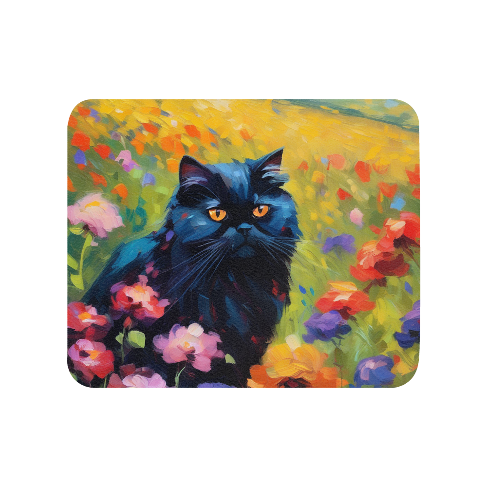 PugMug Custom Black Persian Cat Mouse Pad