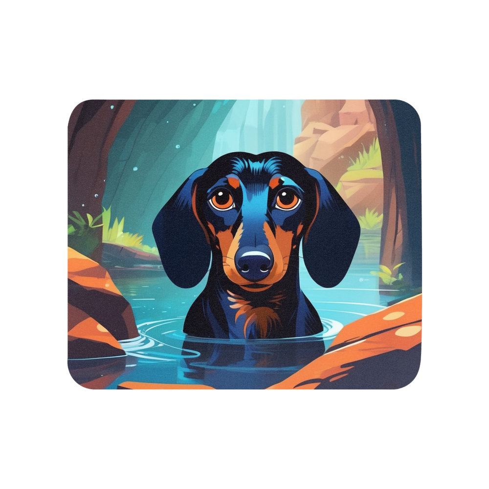 PugMug Custom Black Dachshund Mouse Pad