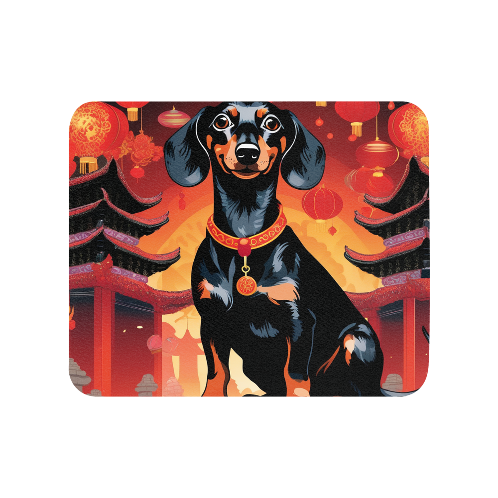 PugMug Custom Black Dachshund Mouse Pad