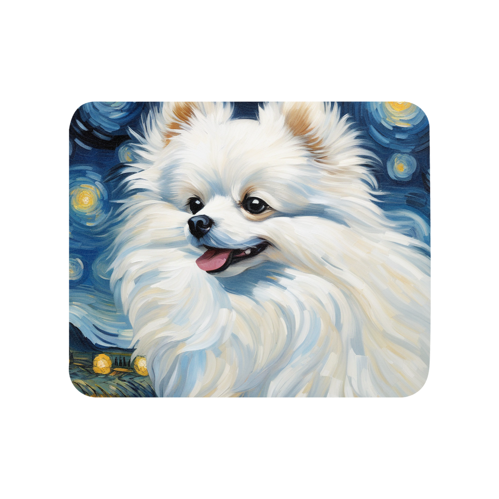 PugMug Custom White Pomeranian Mouse Pad