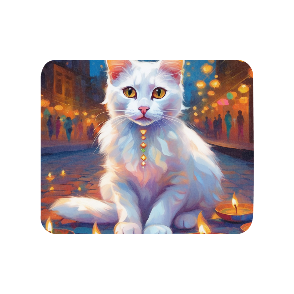 PugMug Custom White Companion Cat Mouse Pad