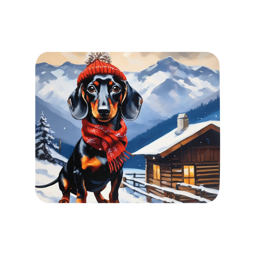 PugMug Custom Black Dachshund Mouse Pad