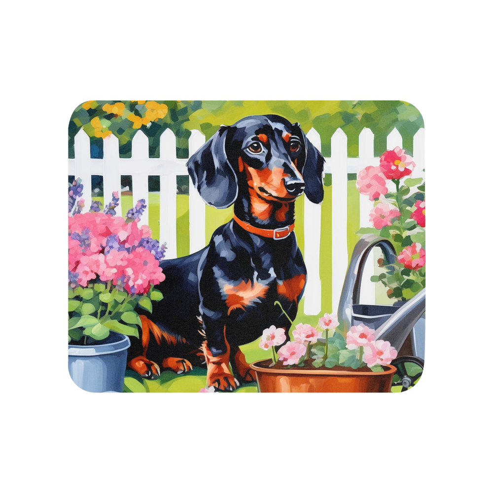 PugMug Custom Black Dachshund Mouse Pad