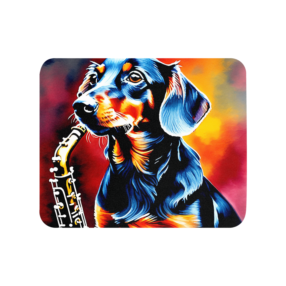 PugMug Custom Black Dachshund Mouse Pad