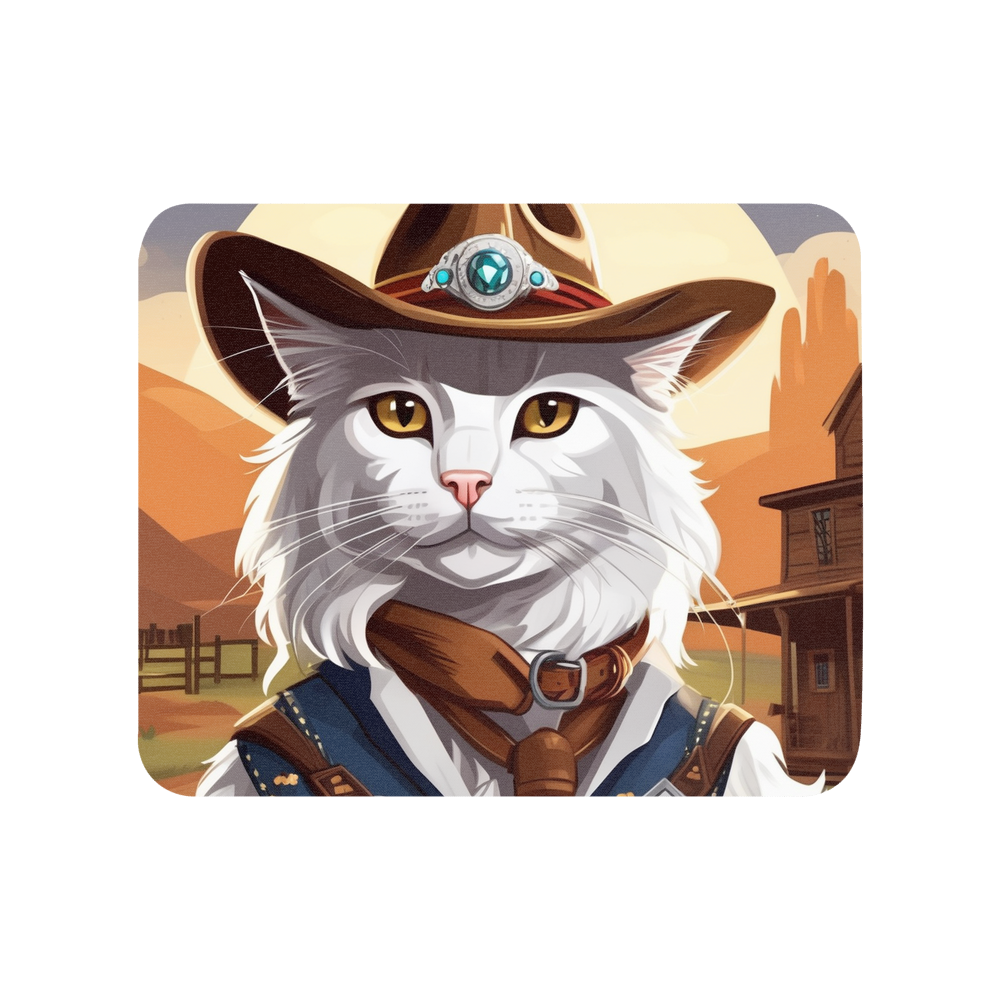 PugMug Custom White Maine Coon Cat Mouse Pad