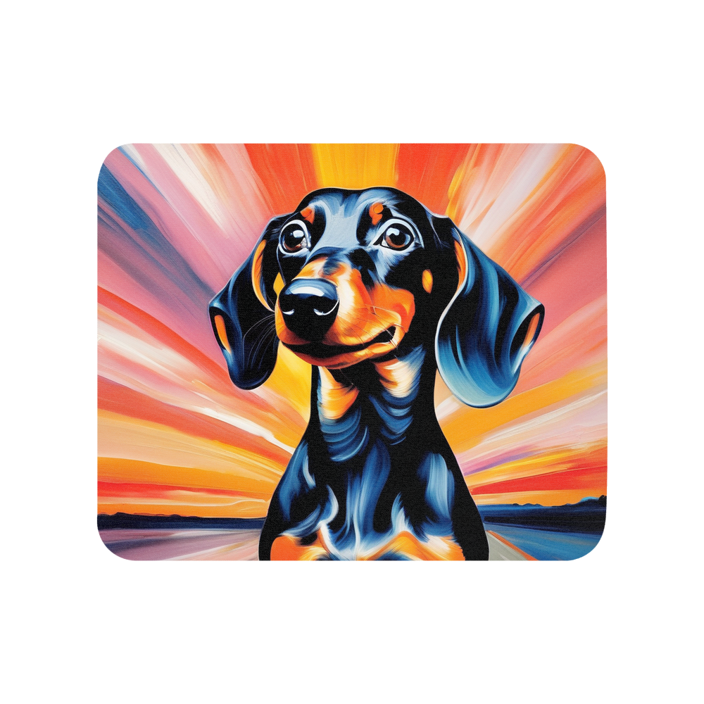 PugMug Custom Black Dachshund Mouse Pad