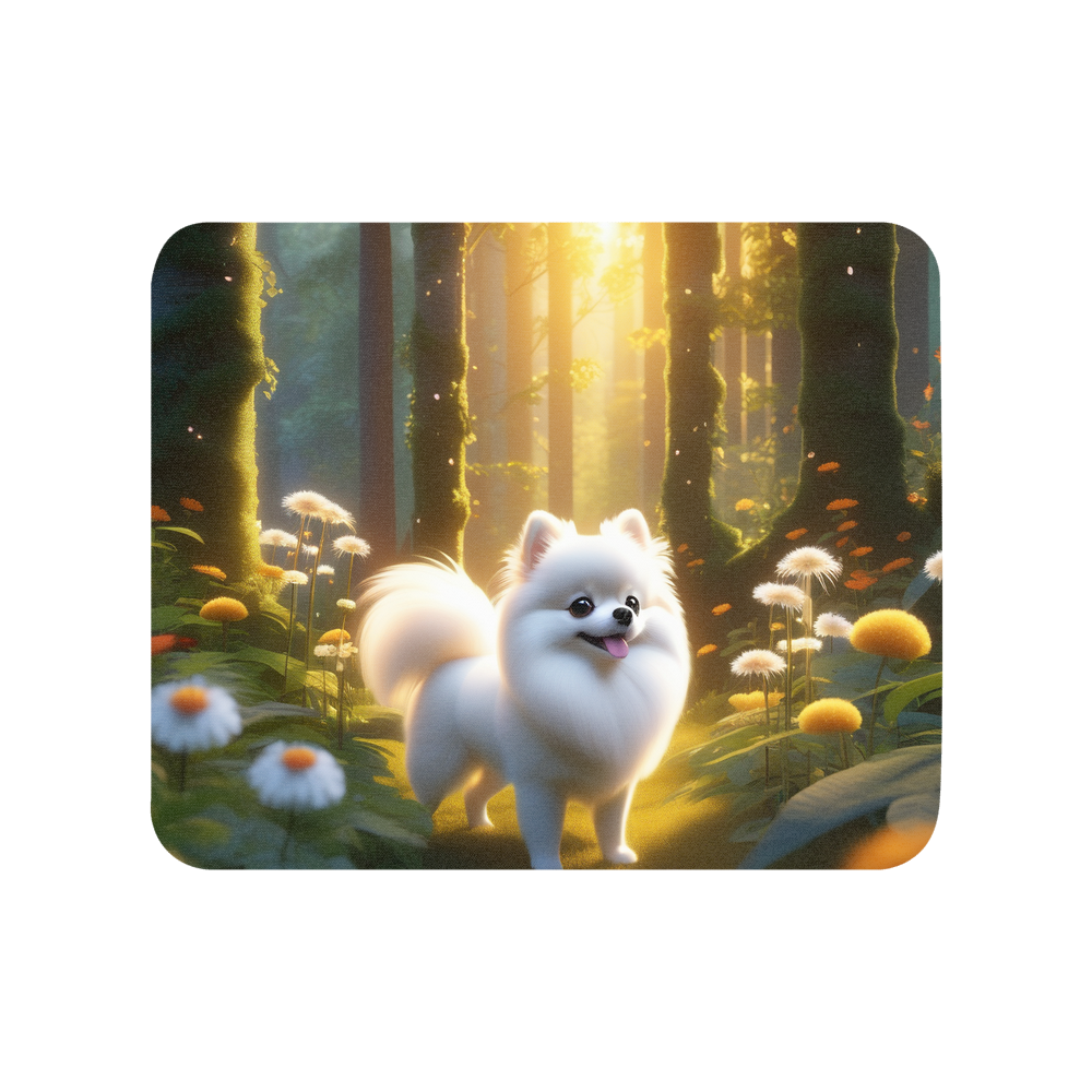 PugMug Custom White Pomeranian Mouse Pad