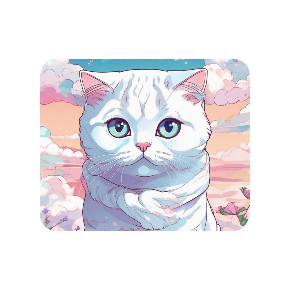 PugMug Custom White Scottish Fold Cat Mouse Pad