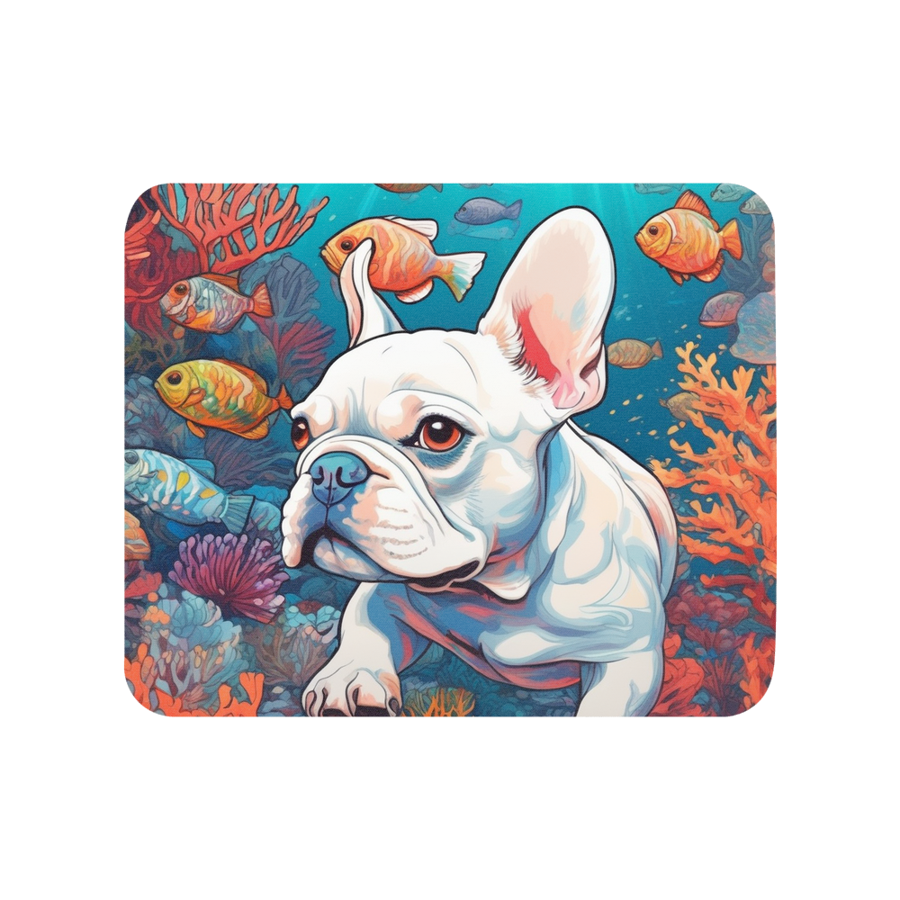 PugMug Custom White French Bulldog Mouse Pad