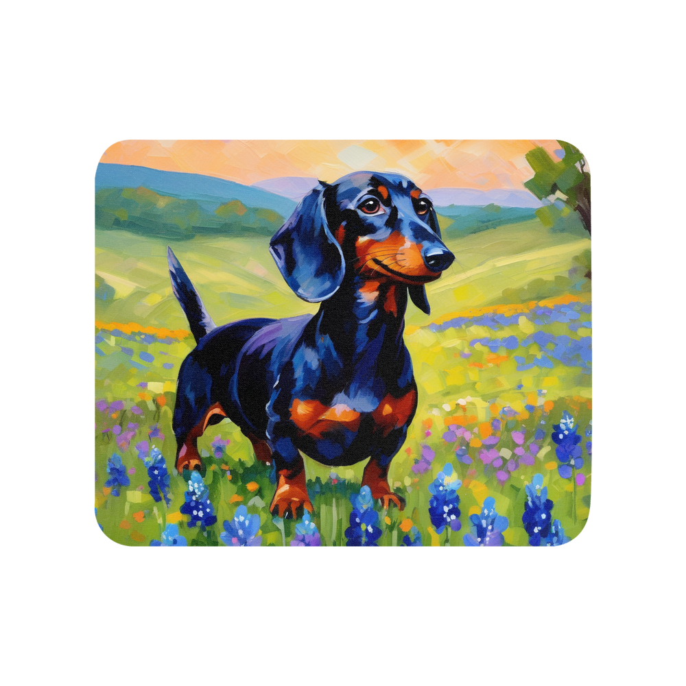PugMug Custom Black Dachshund Mouse Pad