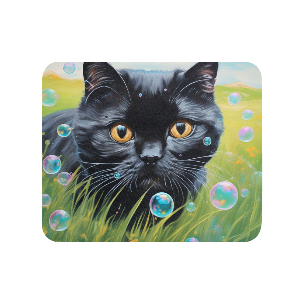 PugMug Custom Black Scottish Fold Cat Mouse Pad