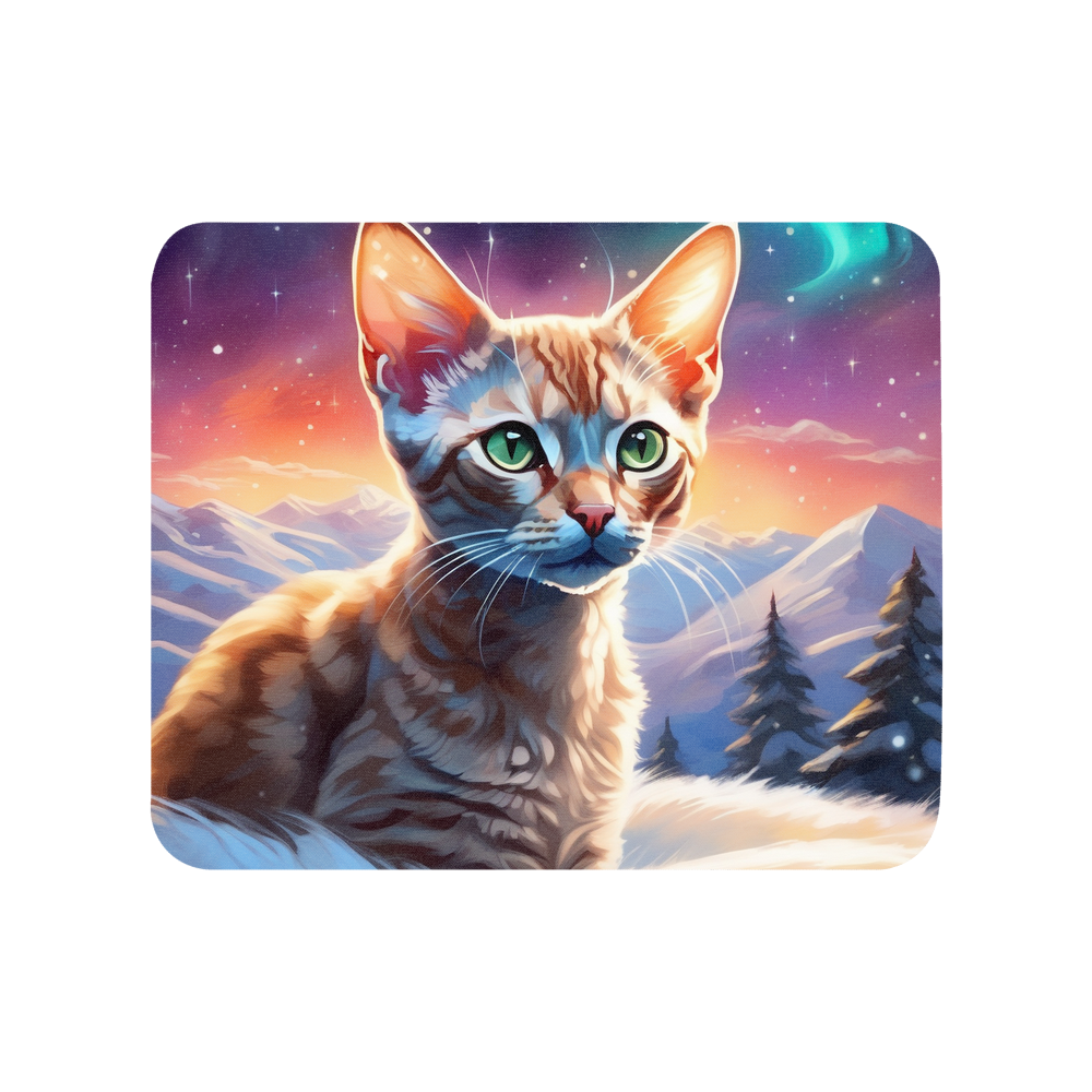 PugMug Custom Tabby Devon Rex Cat Mouse Pad